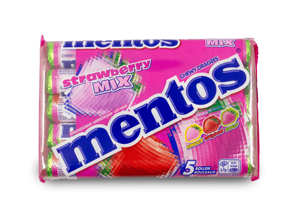 Mentos Strawberry Mix (5 Pack)